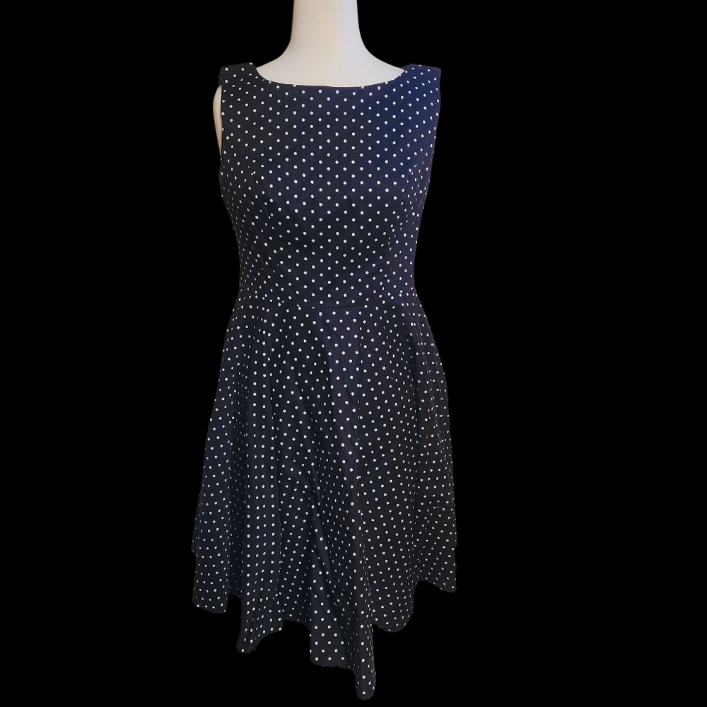 Black and white polka dot dress w/full skirt
